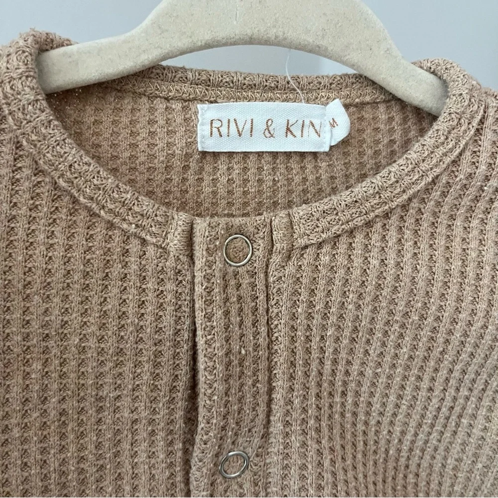 Rivi & Kin Waffle Knit Romper Neutral Color